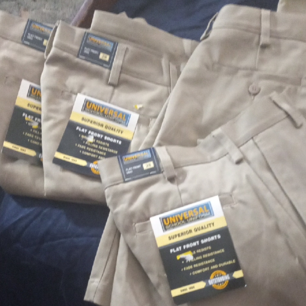 Tan Cotton Blend Casual Shorts